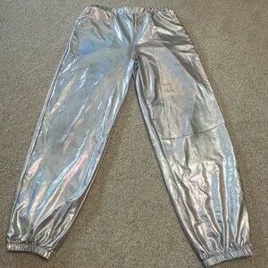 Silver Metallic Pants